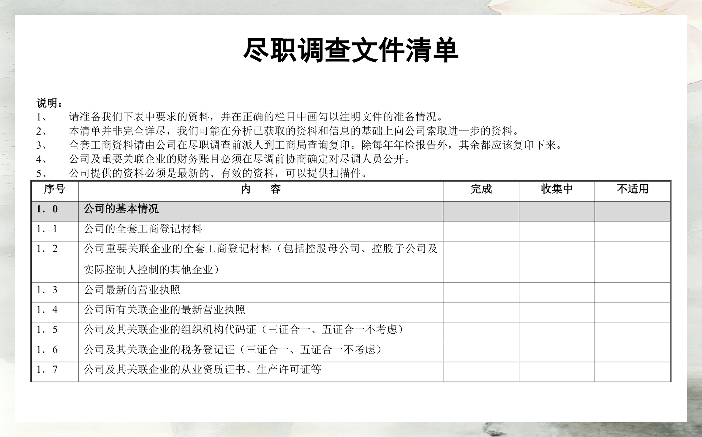 尽调清单模板定制(尽调资料清单如何提供)邯郸市